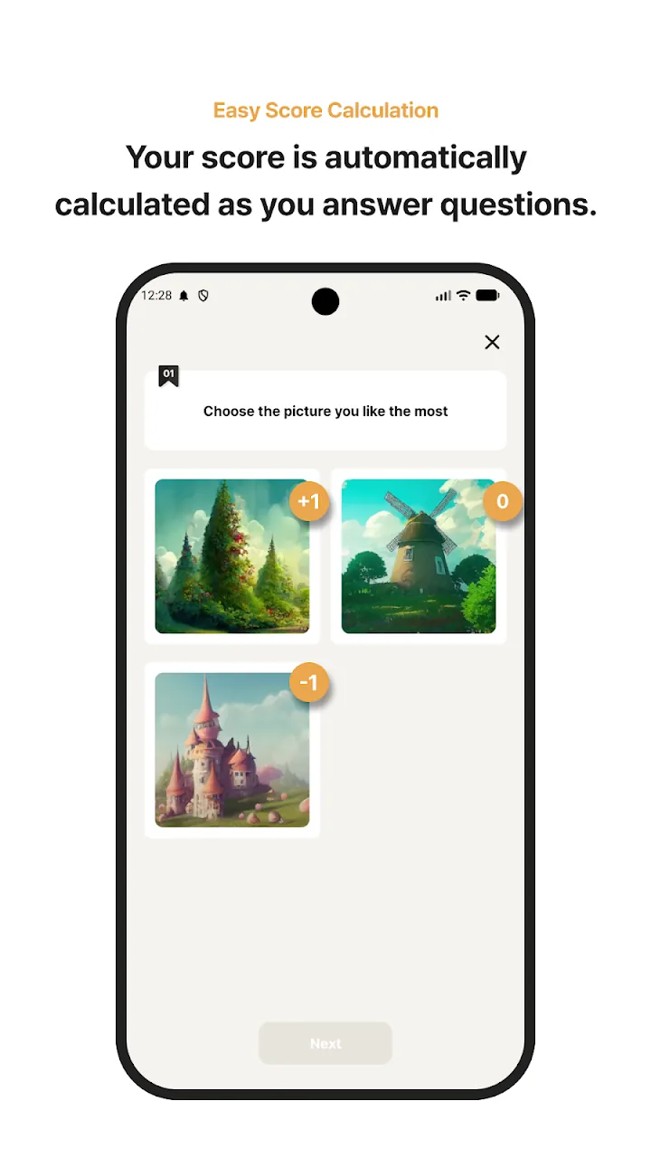 Choosing the picture you like the most